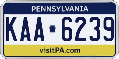 PA license plate KAA6239