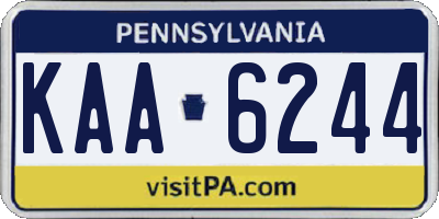 PA license plate KAA6244
