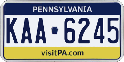 PA license plate KAA6245