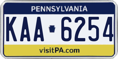 PA license plate KAA6254