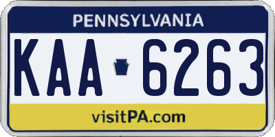 PA license plate KAA6263