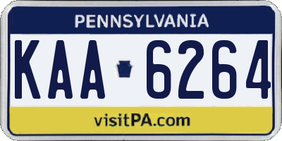 PA license plate KAA6264