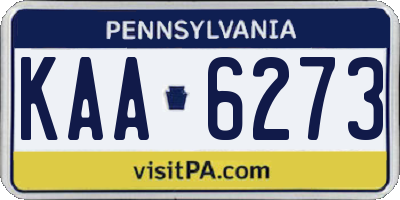 PA license plate KAA6273