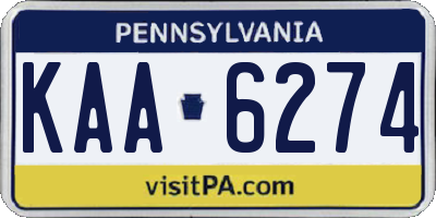PA license plate KAA6274