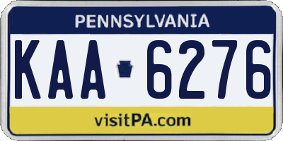 PA license plate KAA6276
