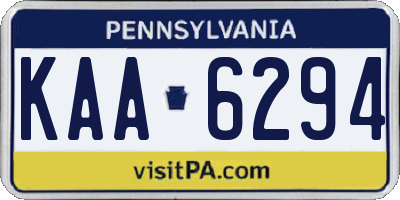 PA license plate KAA6294