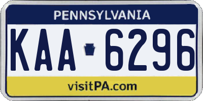 PA license plate KAA6296