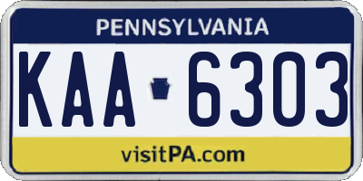 PA license plate KAA6303