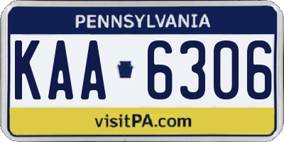 PA license plate KAA6306