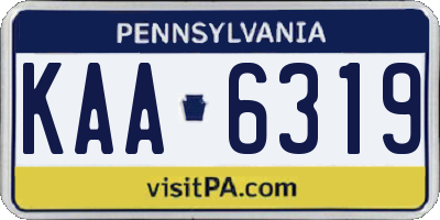 PA license plate KAA6319