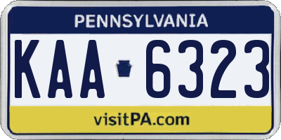 PA license plate KAA6323