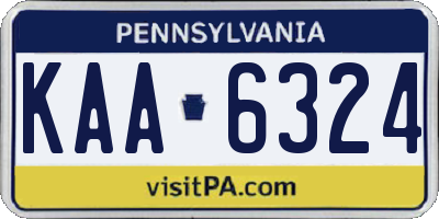 PA license plate KAA6324