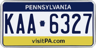 PA license plate KAA6327