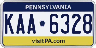 PA license plate KAA6328