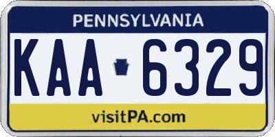 PA license plate KAA6329