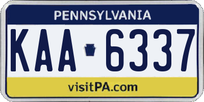 PA license plate KAA6337