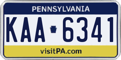 PA license plate KAA6341