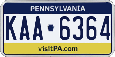 PA license plate KAA6364