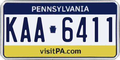 PA license plate KAA6411