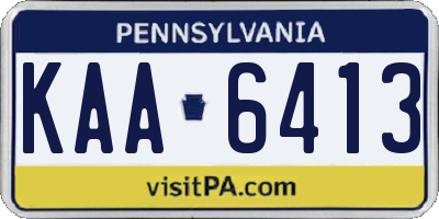 PA license plate KAA6413