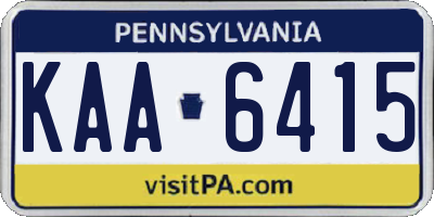 PA license plate KAA6415