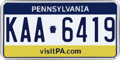 PA license plate KAA6419