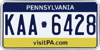 PA license plate KAA6428