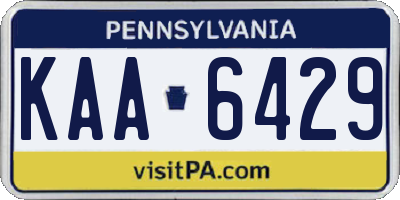 PA license plate KAA6429
