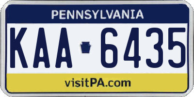 PA license plate KAA6435