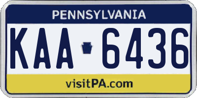 PA license plate KAA6436