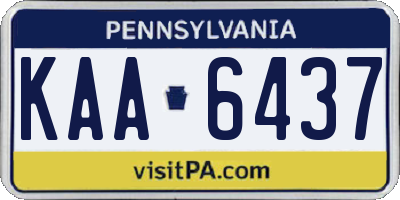 PA license plate KAA6437