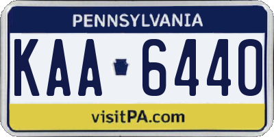 PA license plate KAA6440