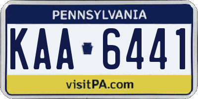 PA license plate KAA6441