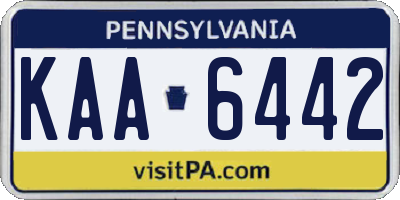 PA license plate KAA6442