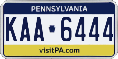 PA license plate KAA6444