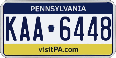 PA license plate KAA6448