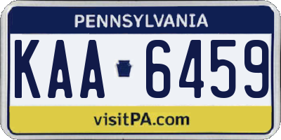 PA license plate KAA6459