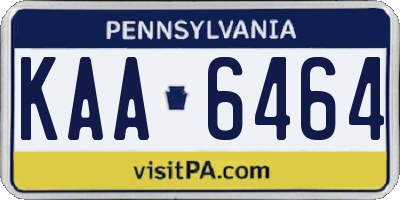 PA license plate KAA6464