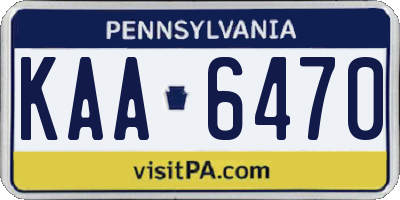 PA license plate KAA6470