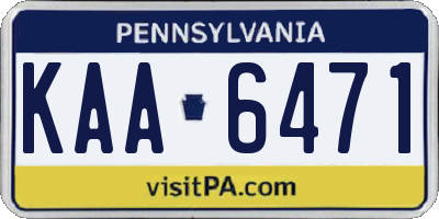PA license plate KAA6471