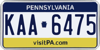PA license plate KAA6475