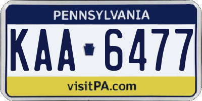 PA license plate KAA6477