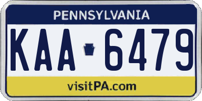 PA license plate KAA6479