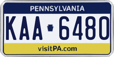 PA license plate KAA6480