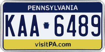 PA license plate KAA6489