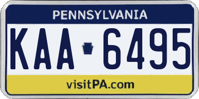 PA license plate KAA6495
