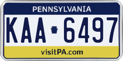 PA license plate KAA6497