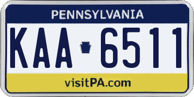PA license plate KAA6511