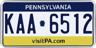 PA license plate KAA6512