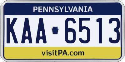 PA license plate KAA6513